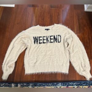 WEEKEND AE cream fuzzy sweater